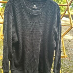 Aerie XS Waffle Knit Black Top Pre Owned